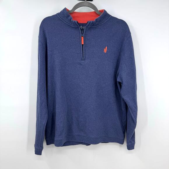 Johnnie-O Boys Quarter Zip Pullover Shirt Size 16 Heather Blue Logo Preppy - Picture 1 of 6